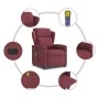 Sillón de masaje reclinable eléctrico tela rojo tinto by , Armchairs - Ref: Foro24-3303127, Price: 252,84 €, Discount: %