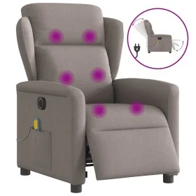 Sillón reclinable de masaje eléctrico tela gris taupe by , Armchairs - Ref: Foro24-3303131, Price: 255,52 €, Discount: %