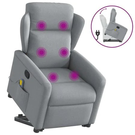 Sillón de masaje reclinable de pie de tela gris claro by , Armchairs - Ref: Foro24-3303144, Price: 288,33 €, Discount: %