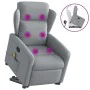 Sillón de masaje reclinable de pie de tela gris claro by , Armchairs - Ref: Foro24-3303144, Price: 288,33 €, Discount: %