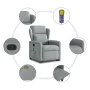Sillón de masaje reclinable de pie de tela gris claro by , Armchairs - Ref: Foro24-3303144, Price: 288,33 €, Discount: %