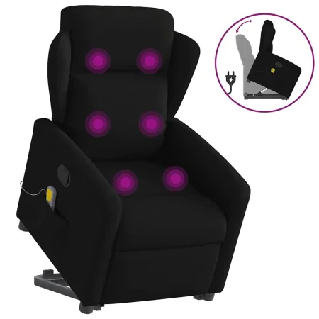 Sillón reclinable de masaje elevable tela negro de , Sillones - Ref: Foro24-3303146, Precio: 288,33 €, Descuento: %