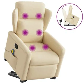 Silla de masaje reclinable de pie de tela color crema by , Armchairs - Ref: Foro24-3303152, Price: 303,53 €, Discount: %