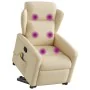 Silla de masaje reclinable de pie de tela color crema by , Armchairs - Ref: Foro24-3303152, Price: 304,93 €, Discount: %