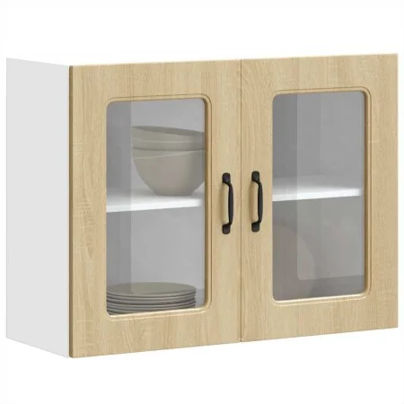 Armario pared cocina puerta de cristal Kalmar roble sonoma by , Kitchen cabinets - Ref: Foro24-853610, Price: 83,97 €, Discou...