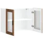 Armario de pared para cocina puerta cristal Porto madera vieja by , Kitchen cabinets - Ref: Foro24-854095, Price: 85,83 €, Di...