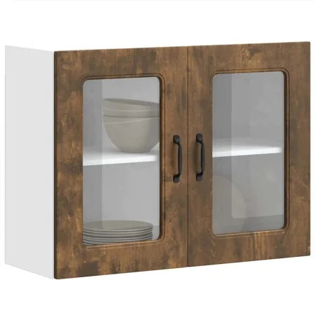 Armario pared cocina puerta de cristal Kalmar roble ahumado by , Kitchen cabinets - Ref: Foro24-853612, Price: 88,71 €, Disco...