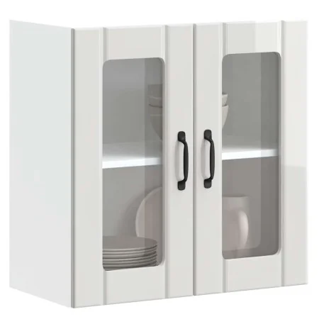Armario pared cocina puerta cristal Lucca blanca alto brillo de , Armarios de cocina - Ref: Foro24-853909, Precio: 77,17 €, D...
