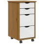 Cajonera con ruedas MOSS madera maciza pino marrón miel by , Lockers and storage cabinets - Ref: Foro24-4015793, Price: 78,08...