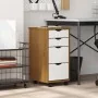 Cajonera con ruedas MOSS madera maciza pino marrón miel by , Lockers and storage cabinets - Ref: Foro24-4015793, Price: 78,08...