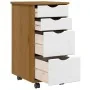 Cajonera con ruedas MOSS madera maciza pino marrón miel by , Lockers and storage cabinets - Ref: Foro24-4015793, Price: 78,08...