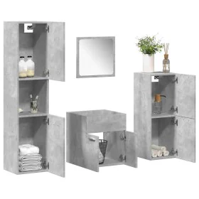 Juego muebles de baño 4 pzas madera contrachapada gris hormigón von , Badezimmermöbel - Ref: Foro24-3324864, Preis: 127,28 €,...