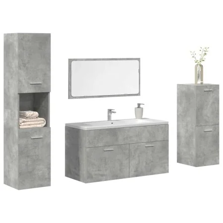 Juego muebles de baño 4 pzas madera contrachapada gris hormigón von , Badezimmermöbel - Ref: Foro24-3324866, Preis: 163,59 €,...