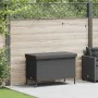 Caja almacenaje jardín ruedas ratán sintético negro 110x55x73cm von , Aufbewahrungsboxen für den Außenbereich - Ref: Foro24-4...