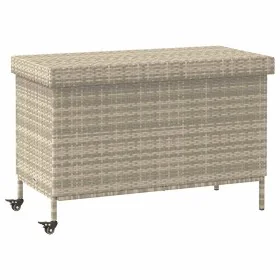 Baúl jardín con ruedas gris claro 110x55x73 cm ratán sintético von , Aufbewahrungsboxen für den Außenbereich - Ref: Foro24-41...