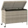 Baúl jardín con ruedas gris claro 110x55x73 cm ratán sintético de , Cajas de almacenaje para exteriores - Ref: Foro24-4103830...