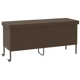 Caja de almacenaje jardín ruedas ratán PE marrón 160x55x75 cm von , Aufbewahrungsboxen für den Außenbereich - Ref: Foro24-410...