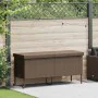 Caja de almacenaje jardín ruedas ratán PE marrón 160x55x75 cm by , Outdoor storage boxes - Ref: Foro24-4103832, Price: 164,41...