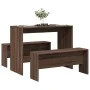 Mesa y bancos de comedor 3 pzas madera ingeniería roble marrón von , Möbelsets für Küchen und Esszimmer - Ref: Foro24-855537,...