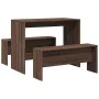 Mesa y bancos de comedor 3 pzas madera ingeniería roble marrón von , Möbelsets für Küchen und Esszimmer - Ref: Foro24-855537,...