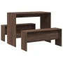 Mesa y bancos de comedor 3 pzas madera ingeniería roble marrón von , Möbelsets für Küchen und Esszimmer - Ref: Foro24-855537,...