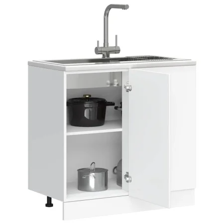 Mueble bajo para fregadero de madera de ingeniería blanca von , Küchenschränke - Ref: Foro24-854289, Preis: 73,59 €, Rabatt: %