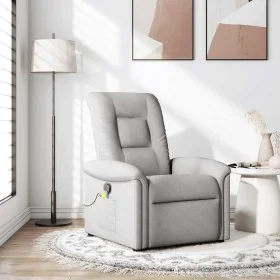 Sillón de masaje reclinable de tela gris nube by , Armchairs - Ref: Foro24-4015635, Price: 206,75 €, Discount: %