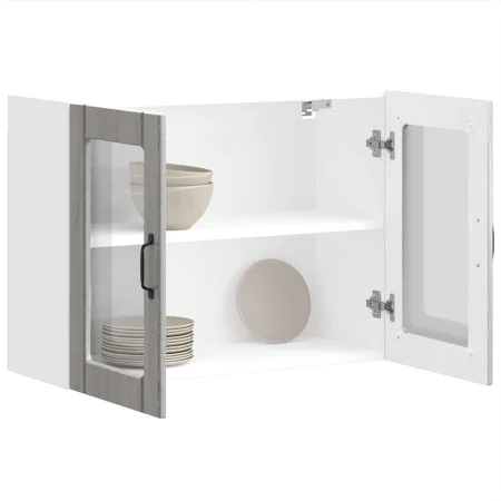 Armario pared cocina puerta de cristal Lucca sonoma gris by , Kitchen cabinets - Ref: Foro24-853853, Price: 83,11 €, Discount: %