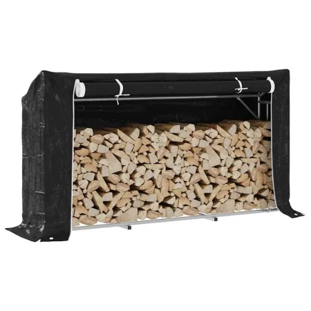 Leñero cubierta lluvia 200,5x41x110,5 cm acero galvanizado by , Firewood bags and holders - Ref: Foro24-4104944, Price: 76,15...