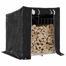Leñero cubierta lluvia 100,5x80,5x110,5 cm acero galvanizado von , Brennholztaschen und -halter - Ref: Foro24-4104938, Preis:...