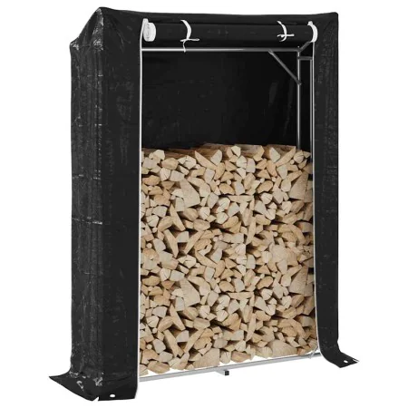 Leñero con protector de lluvia 150x40x200 cm acero galvanizado by , Firewood bags and holders - Ref: Foro24-4104952, Price: 8...