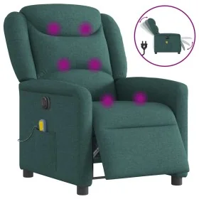 Sillón reclinable de masaje eléctrico tela verde oscuro by , Armchairs - Ref: Foro24-3303190, Price: 257,60 €, Discount: %