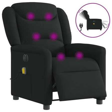 Sillón reclinable de masaje eléctrico tela negro by , Armchairs - Ref: Foro24-3303186, Price: 262,42 €, Discount: %