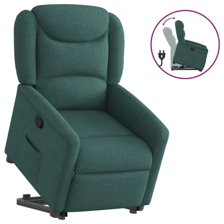 Sillón reclinable elevable tela verde oscuro by , Armchairs - Ref: Foro24-3303200, Price: 273,25 €, Discount: %