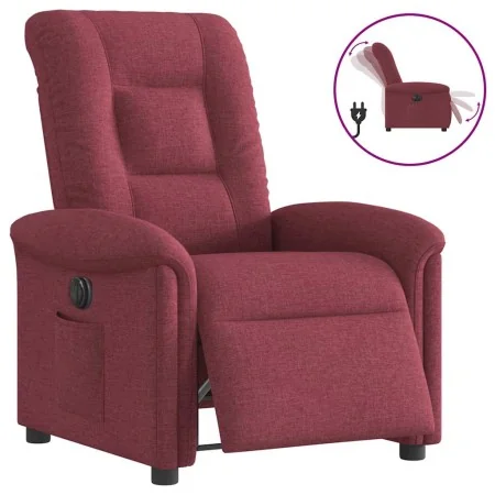 Sillón reclinable eléctrico tela rojo tinto by , Armchairs - Ref: Foro24-3303237, Price: 240,00 €, Discount: %