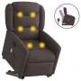 Silla de masaje reclinable de pie de tela marrón oscuro de , Sillones - Ref: Foro24-3303209, Precio: 290,91 €, Descuento: %