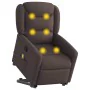 Silla de masaje reclinable de pie de tela marrón oscuro de , Sillones - Ref: Foro24-3303209, Precio: 290,91 €, Descuento: %