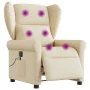 Sillón reclinable de masaje eléctrico tela color crema by , Armchairs - Ref: Foro24-3303372, Price: 281,16 €, Discount: %