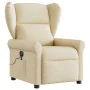 Sillón reclinable de masaje eléctrico tela color crema by , Armchairs - Ref: Foro24-3303372, Price: 281,16 €, Discount: %