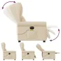 Sillón reclinable de masaje eléctrico tela color crema by , Armchairs - Ref: Foro24-3303372, Price: 281,16 €, Discount: %