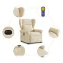 Sillón reclinable de masaje eléctrico tela color crema by , Armchairs - Ref: Foro24-3303372, Price: 281,16 €, Discount: %