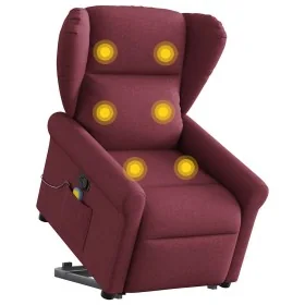 Sillón reclinable de masaje elevable tela rojo tinto by , Armchairs - Ref: Foro24-3303387, Price: 292,69 €, Discount: %