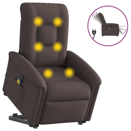 Sillón masaje eléctrico reclinable elevable tela marrón oscuro de , Sillones - Ref: Foro24-3303289, Precio: 344,87 €, Descuen...