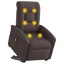 Sillón masaje eléctrico reclinable elevable tela marrón oscuro de , Sillones - Ref: Foro24-3303289, Precio: 344,87 €, Descuen...