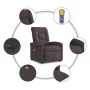 Sillón masaje eléctrico reclinable elevable tela marrón oscuro de , Sillones - Ref: Foro24-3303289, Precio: 344,87 €, Descuen...