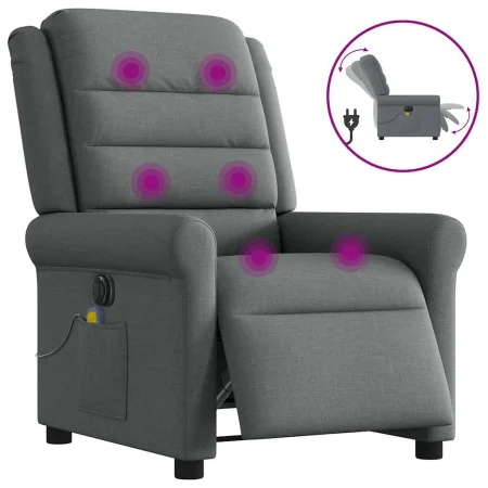 Sillón reclinable de masaje eléctrico tela gris oscuro by , Armchairs - Ref: Foro24-3303305, Price: 249,25 €, Discount: %