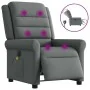 Sillón reclinable de masaje eléctrico tela gris oscuro by , Armchairs - Ref: Foro24-3303305, Price: 249,25 €, Discount: %