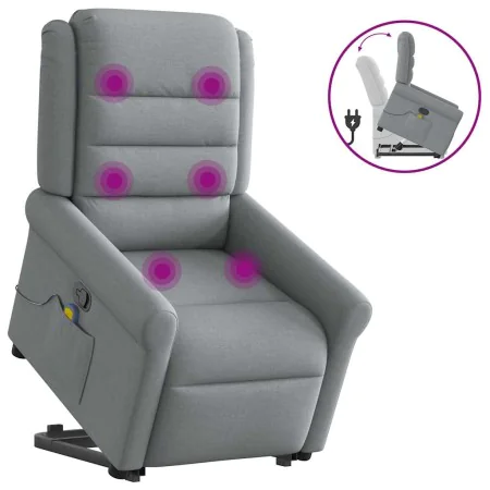 Sillón de masaje reclinable de pie de tela gris claro by , Armchairs - Ref: Foro24-3303324, Price: 298,60 €, Discount: %