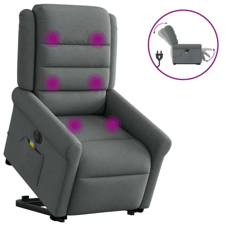 Sillón de masaje eléctrico reclinable elevable tela gris oscuro by , Armchairs - Ref: Foro24-3303345, Price: 332,33 €, Discou...