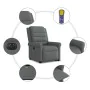 Sillón de masaje eléctrico reclinable elevable tela gris oscuro by , Armchairs - Ref: Foro24-3303345, Price: 332,33 €, Discou...